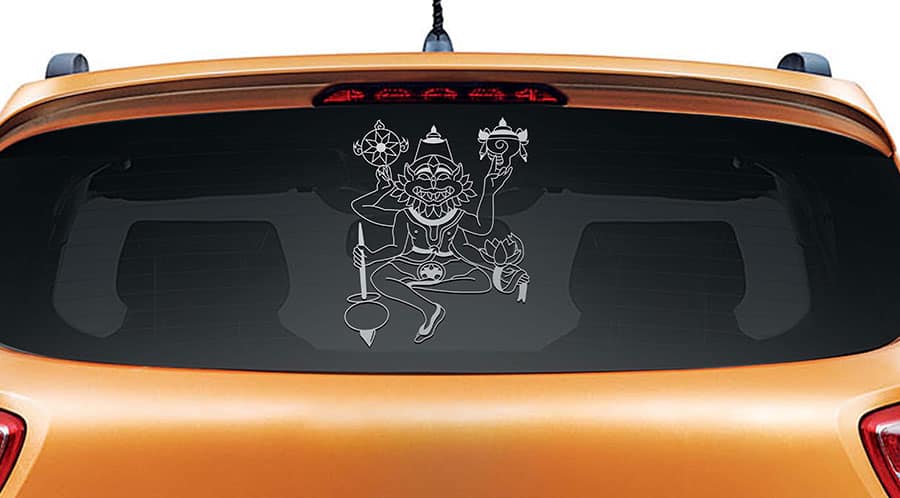 Narasimha Deva Car Rear Glass Sticker