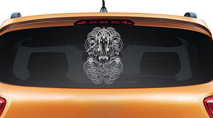 Ganesha Sketch Car Rear Glass Sticker