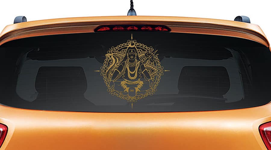 Shiva Sketch Car Rear Glass Sticker