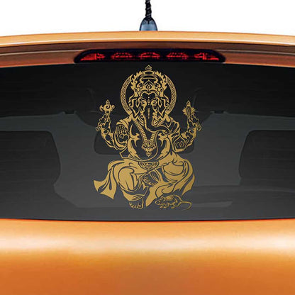 Tribal Vakratunda Car Rear Glass Sticker