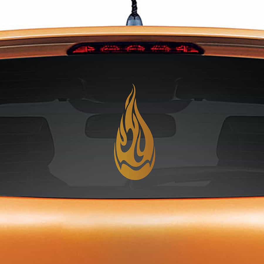 Flame Drop Car Rear Glass Sticker