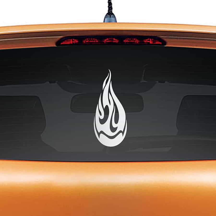 Flame Drop Car Rear Glass Sticker