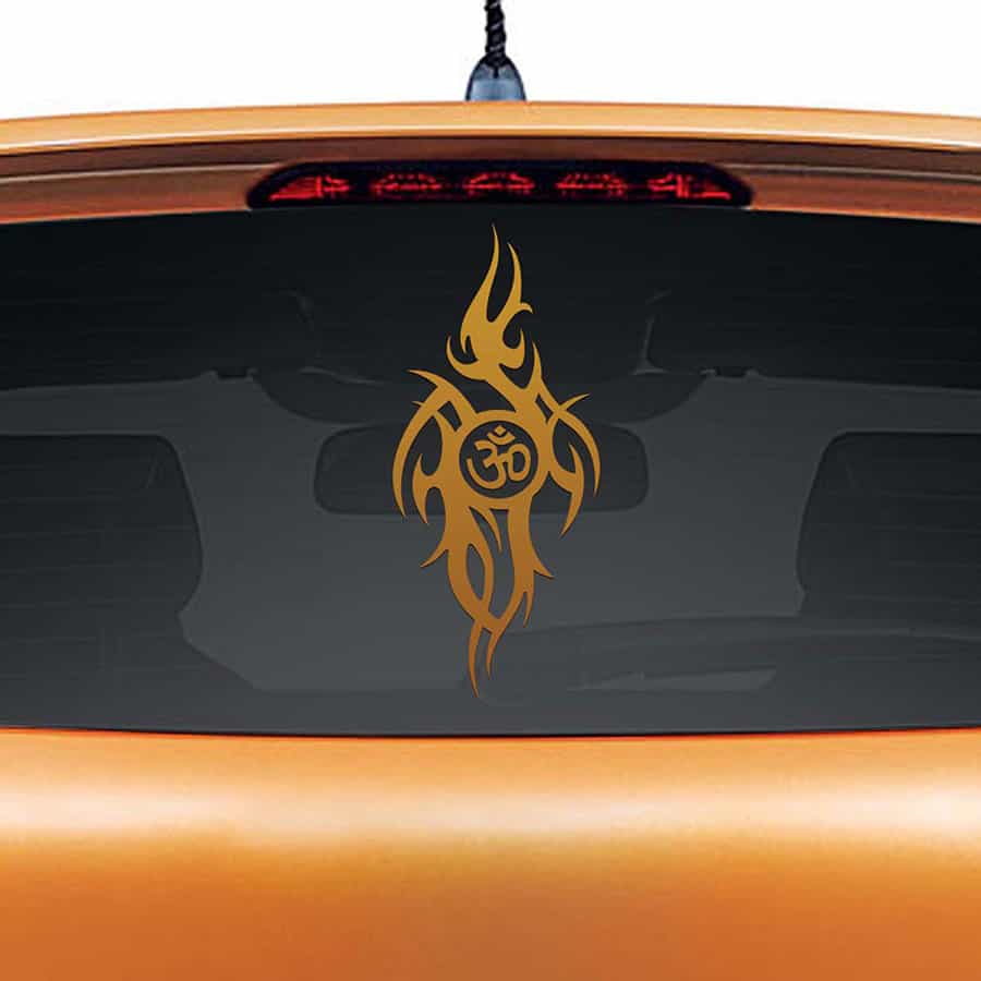 Om Wave Car Rear Glass Sticker