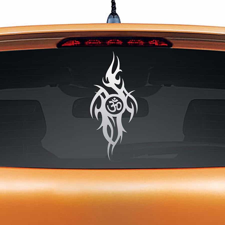 Om Wave Car Rear Glass Sticker