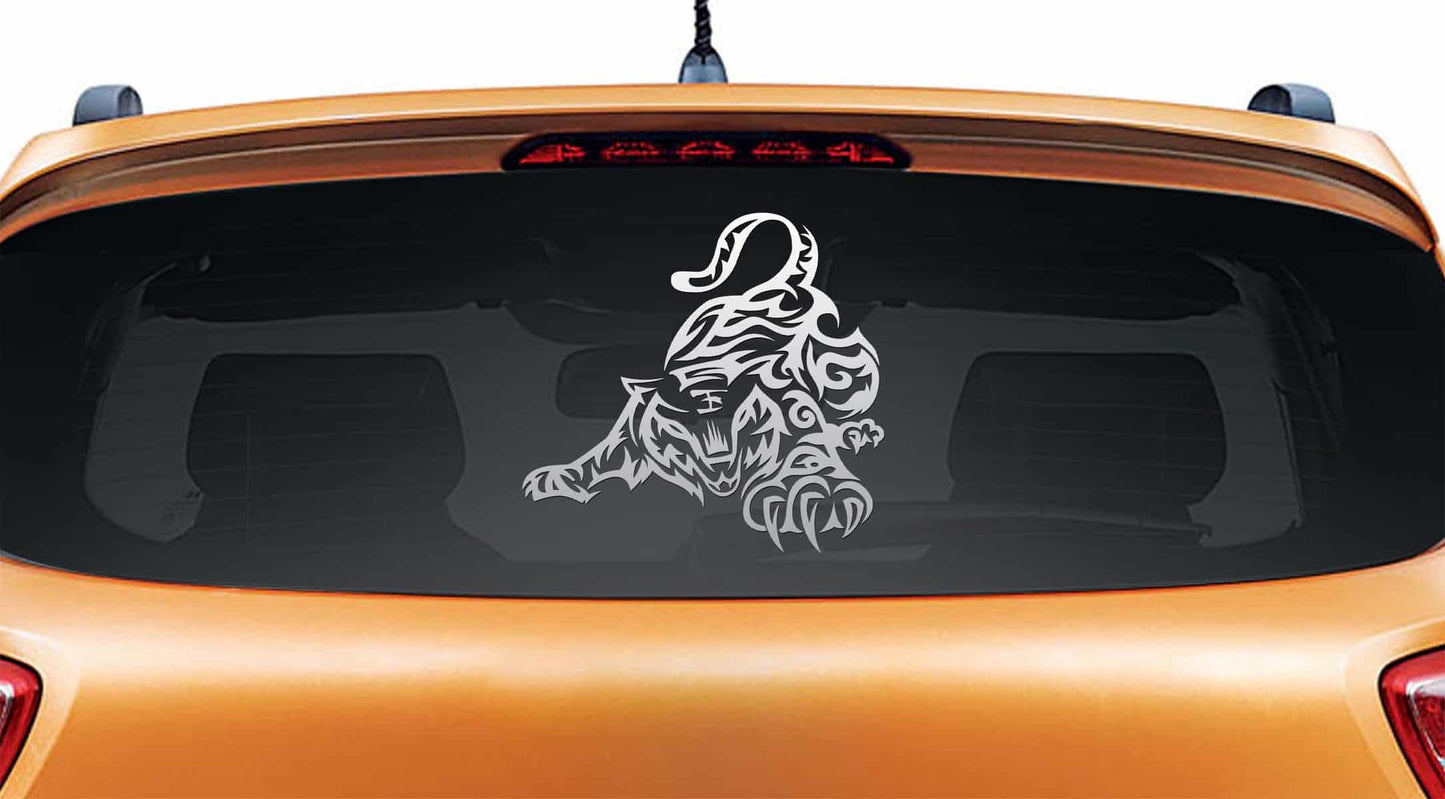 Playful Tiger Car Sticker