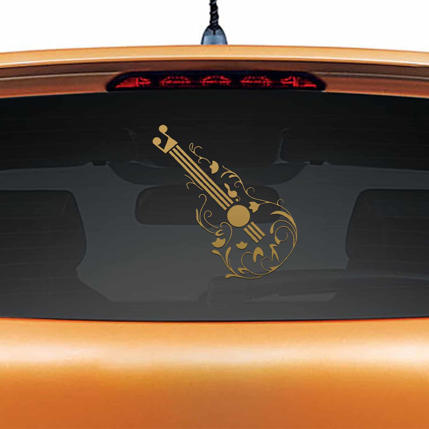 Floral Guitar Car Rear Glass Sticker