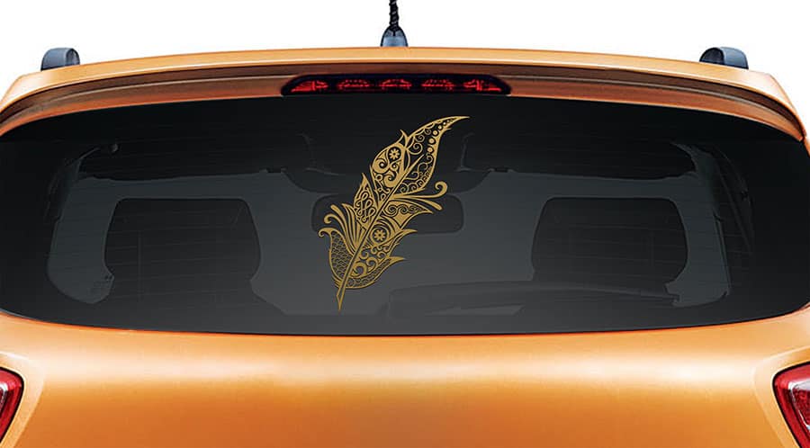 Feather Calligraphy Car Rear Glass Sticker