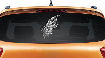 Feather Calligraphy Car Rear Glass Sticker