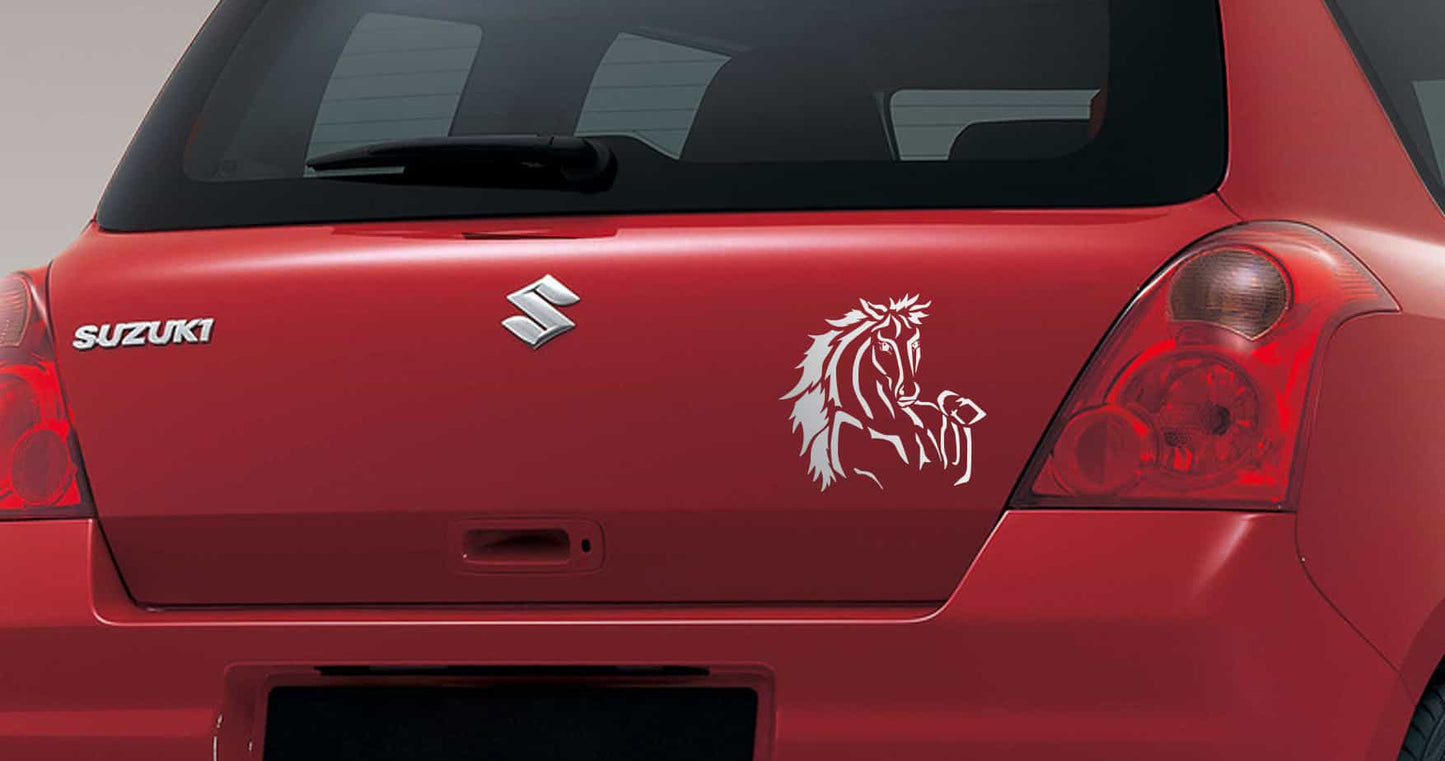 Long Face Hello Car Decal