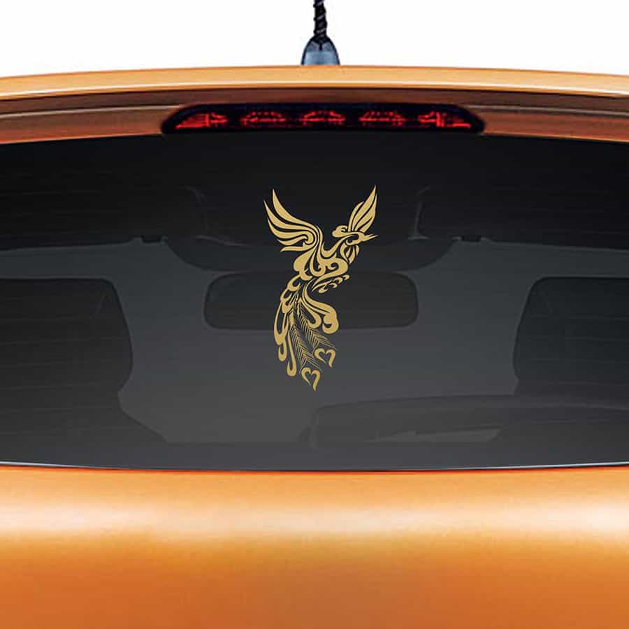 Peacock Flight Car Rear Glass Sticker