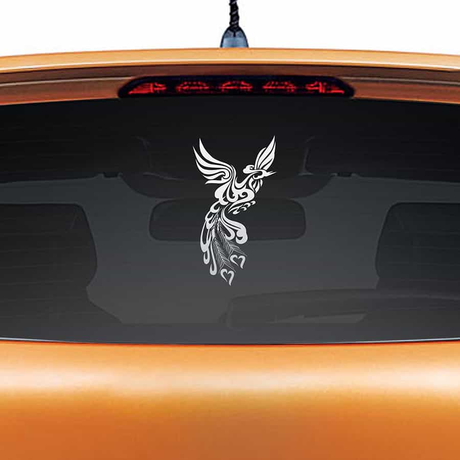 Peacock Flight Car Rear Glass Sticker