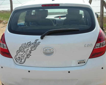 Fiery Dice Car Sticker