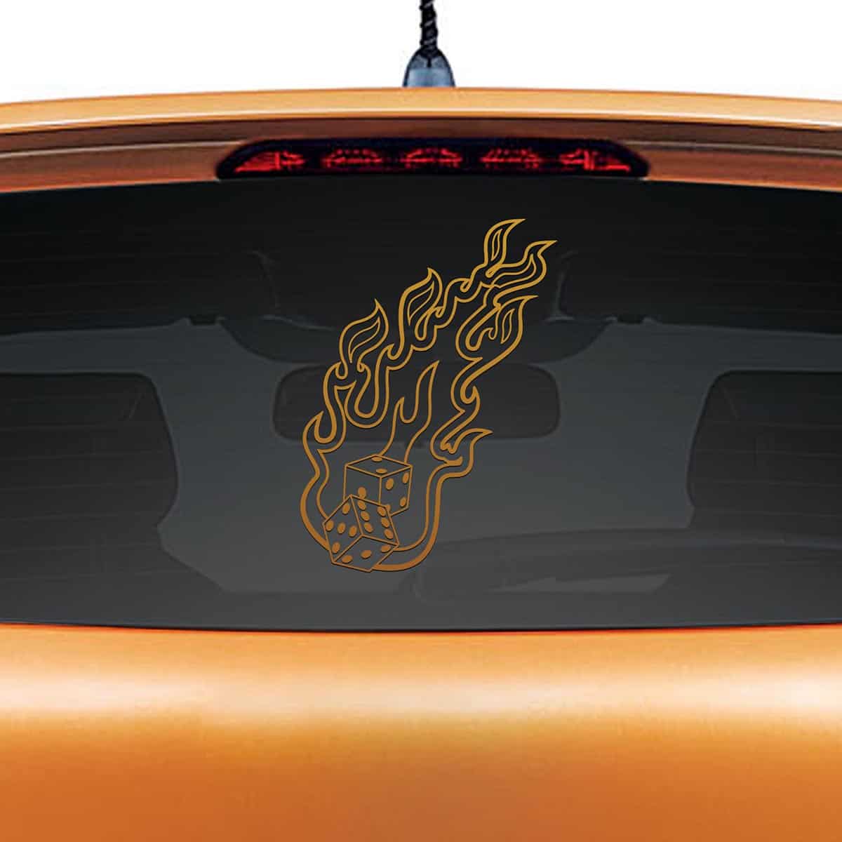 Fiery Dice Car Sticker