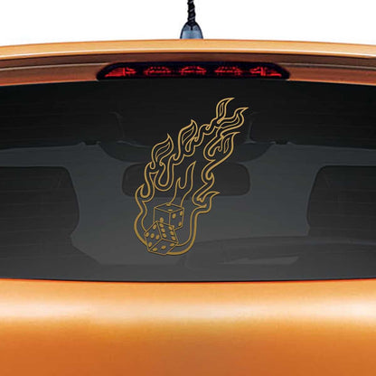 Fiery Dice Car Sticker