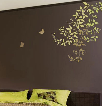 Delicate Leaves & Butterfly Paint Stencil