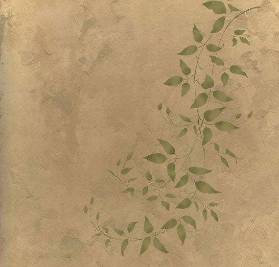 Delicate Leaves & Butterfly Paint Stencil