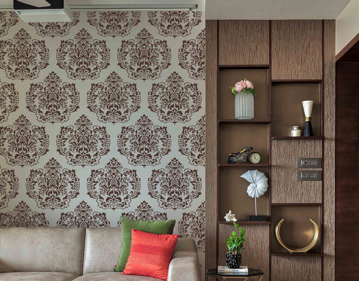 Crown Damask Paint Stencil