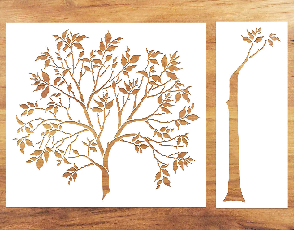 Tree Stencil For Router Tree Paint Stencil โ WallDesign