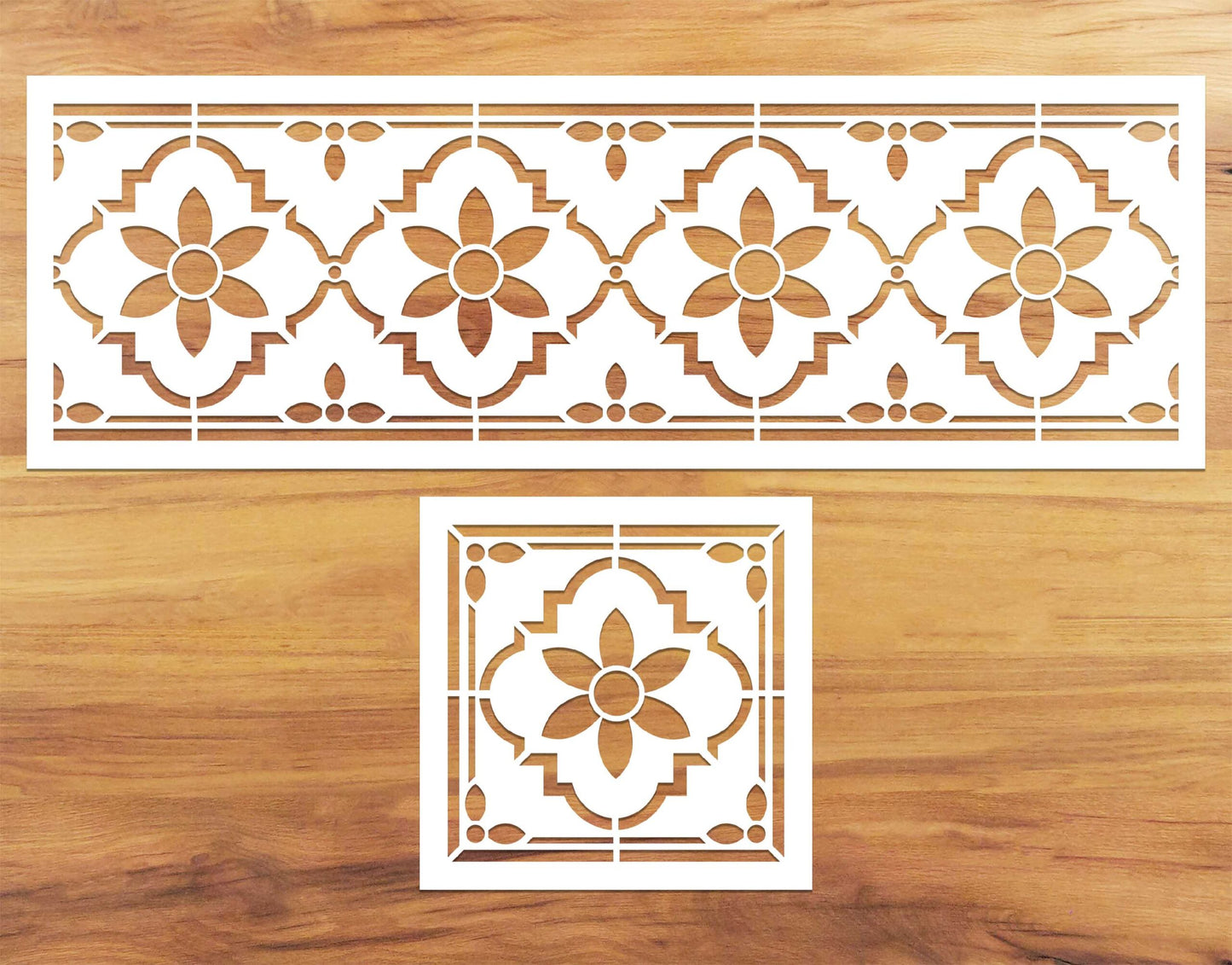 Flower Border Tile Paint Stencil