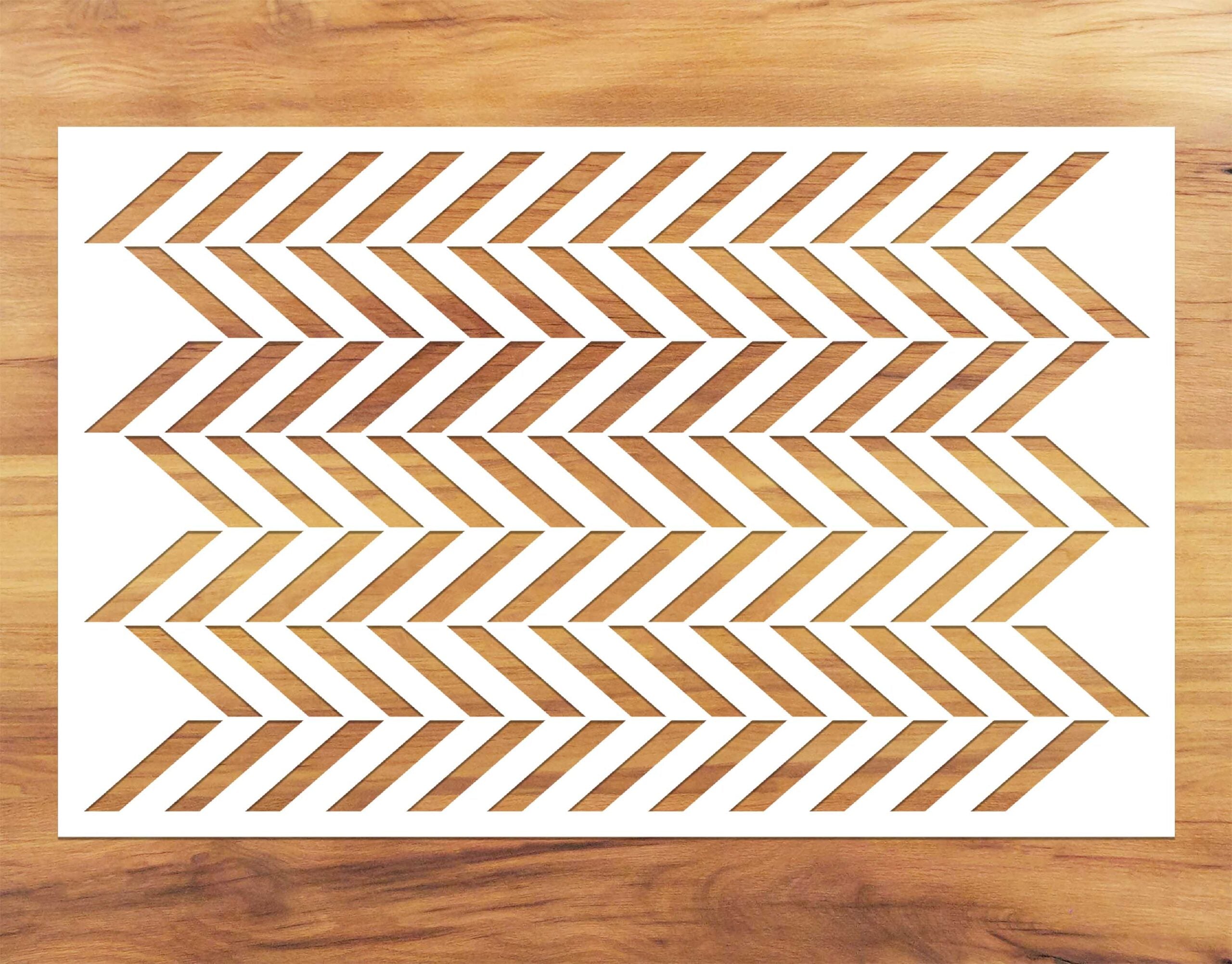 Fishbone Pattern Paint Stencil – WallDesign