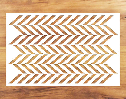 Fishbone Pattern Paint Stencil