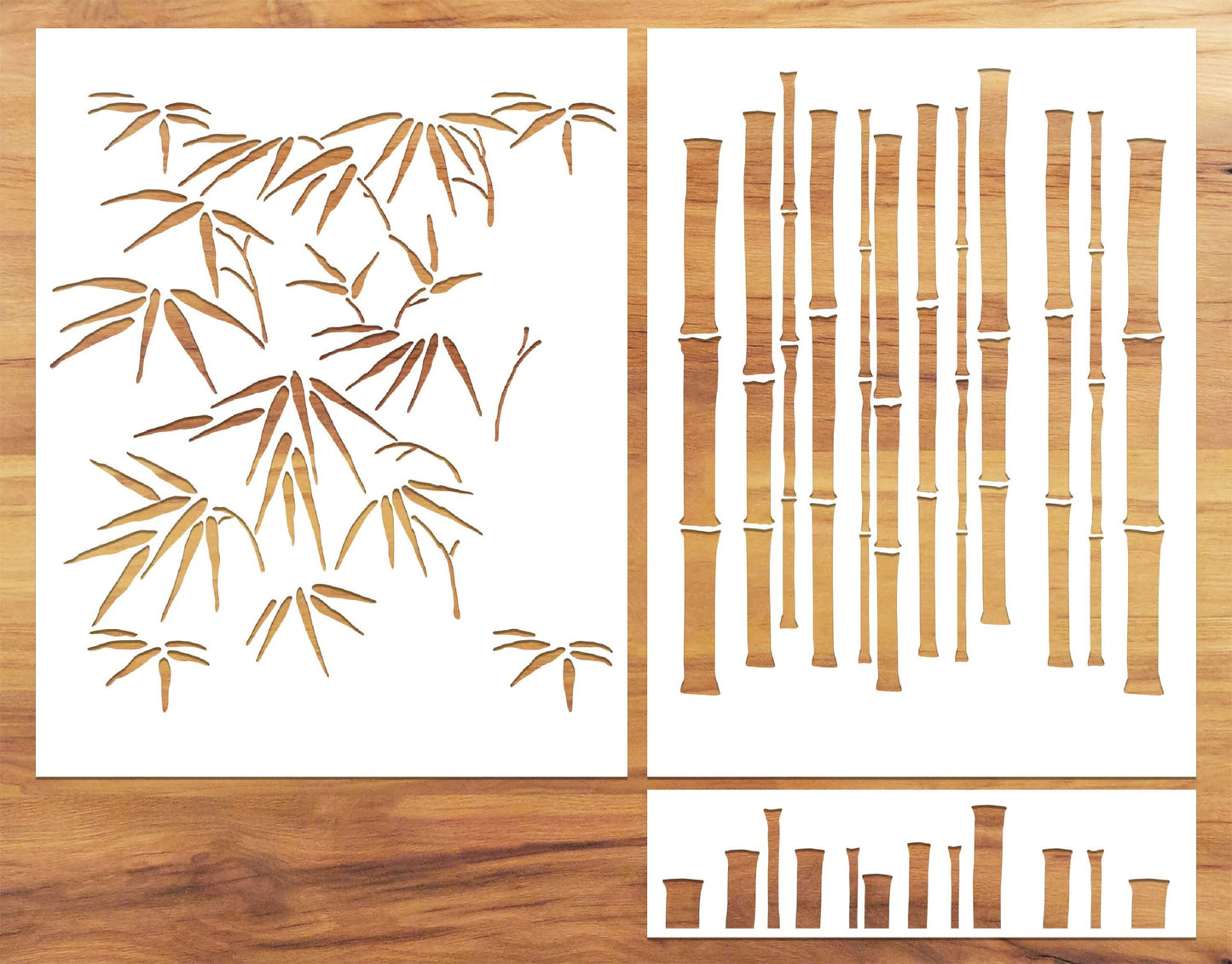 Thick Bamboo Pattern Paint Stencil