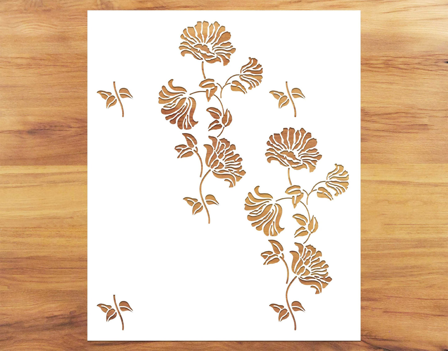 Growing Poppies Pattern Paint Stencil