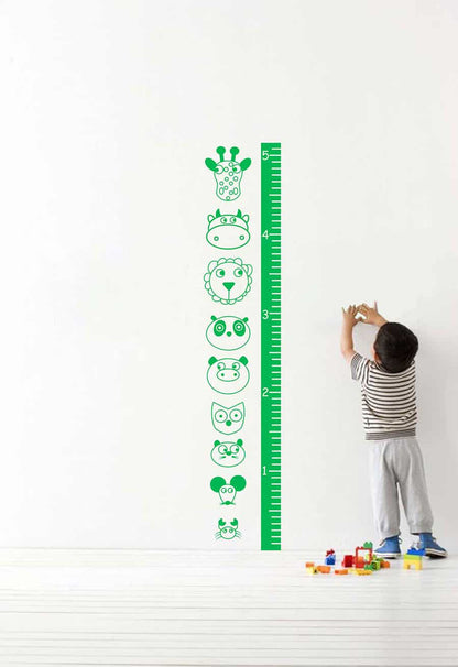 Animal Faces Height Scale Wall Sticker