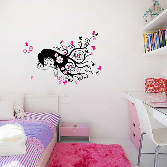 Cute Girl Dreaming Wall Sticker