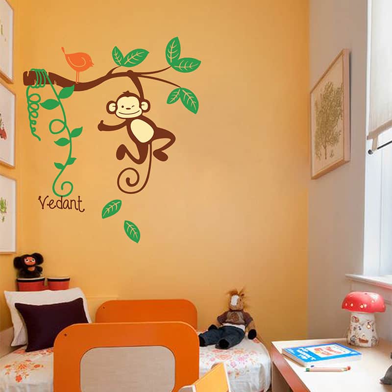 Monkey Up Wall Sticker