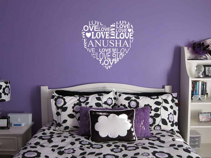 Name love heart Wall Sticker