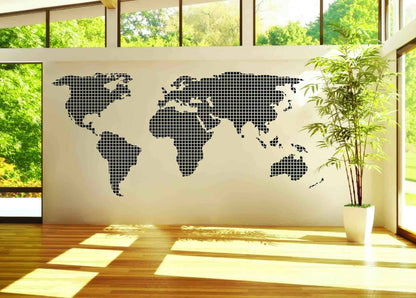 Squares Silhouette Map Decal Wall Sticker