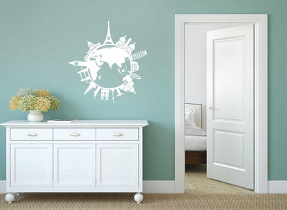 World Travel Silhouette Wall Sticker