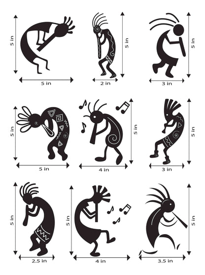 Vinyl Ancient Tribal People Switchboard Sticker (Black) - Set of 9