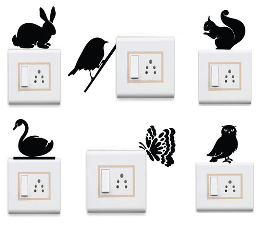 Birds Combo Switch Board Sticker (Set of 6)