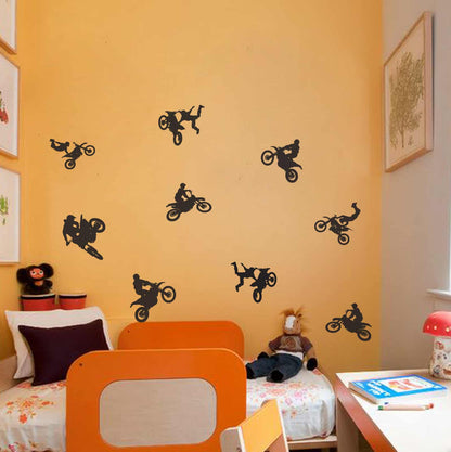 Cross Motor Biking Wall Sticker