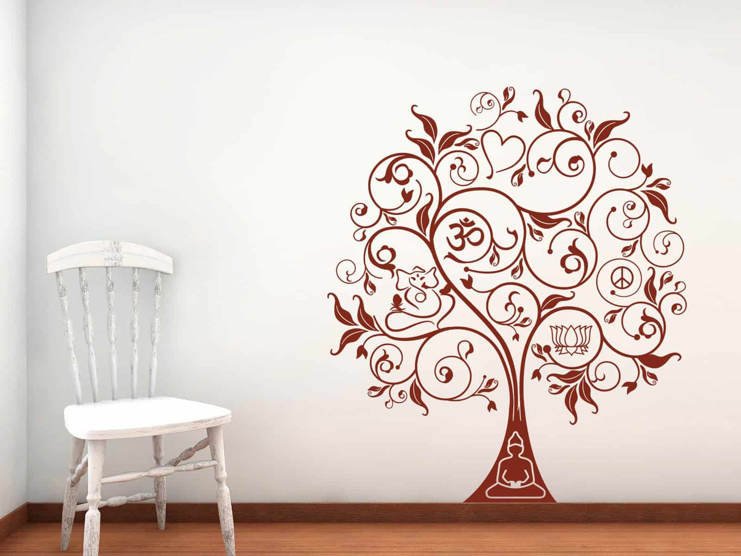 Om Peace Ganesha Buddha Tree Wall Sticker