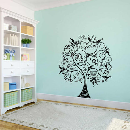 Om Peace Ganesha Buddha Tree Wall Sticker