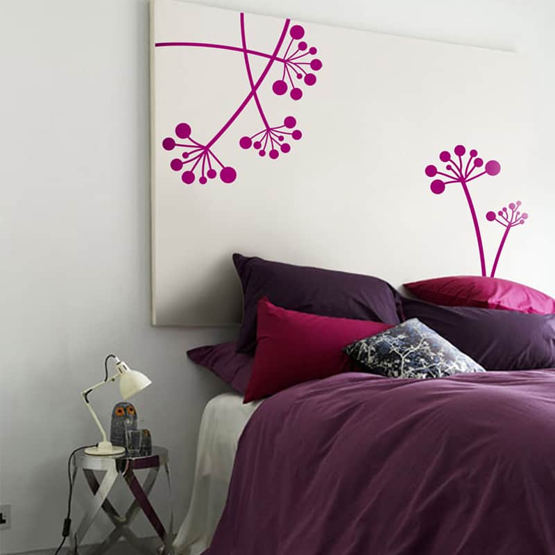 Bed Walling Design Sticker Floral Circles Wall Sticker – WallDesign