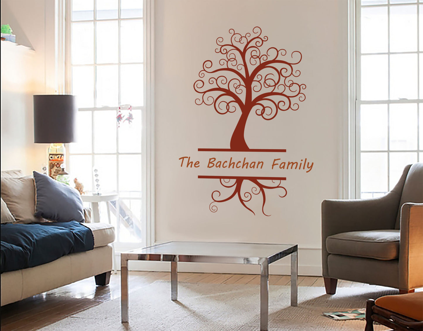 Family Name Tree Wall Sticker