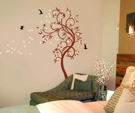 The Ent Tree Wall Sticker with Flowers