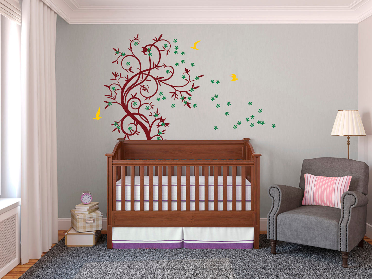 The Ent Tree Wall Sticker with Flowers