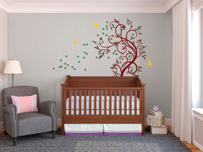 The Ent Tree Wall Sticker with Flowers