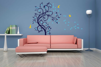 The Ent Tree Wall Sticker with Flowers