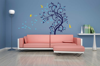 The Ent Tree Wall Sticker with Flowers