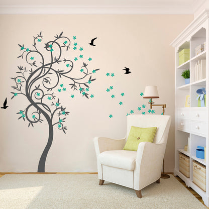 The Ent Tree Wall Sticker with Flowers