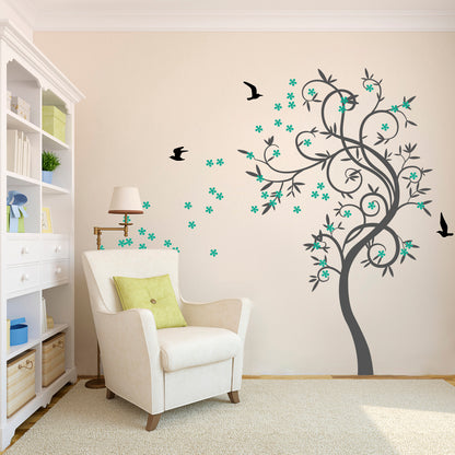 The Ent Tree Wall Sticker with Flowers