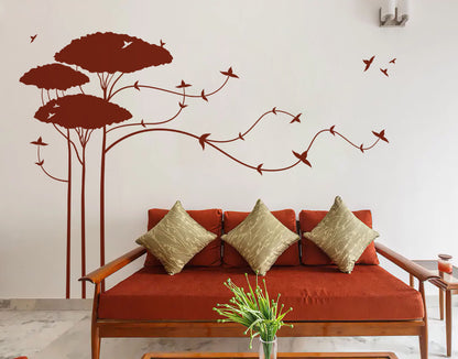Tall Trees with Branches Wall Sticker