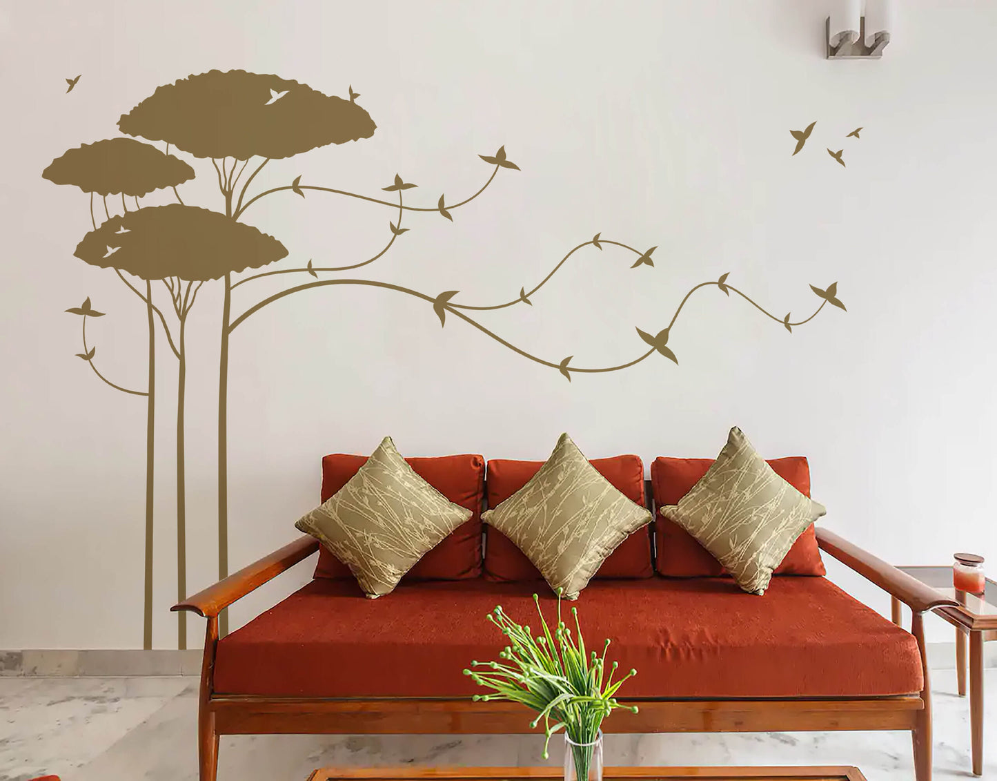 Tall Trees with Branches Wall Sticker