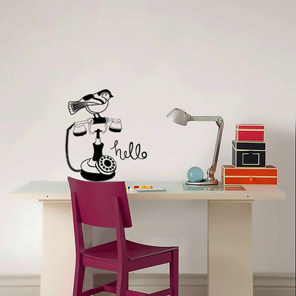 Hello Vintage Telephone Wall Sticker